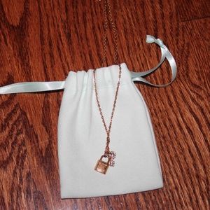 Michael Kors Rose Gold Padlock & Key Necklace